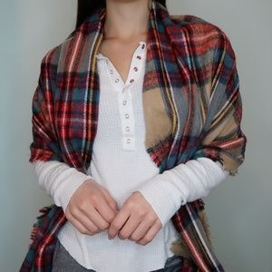 Comfy Plaid Blanket Scarf